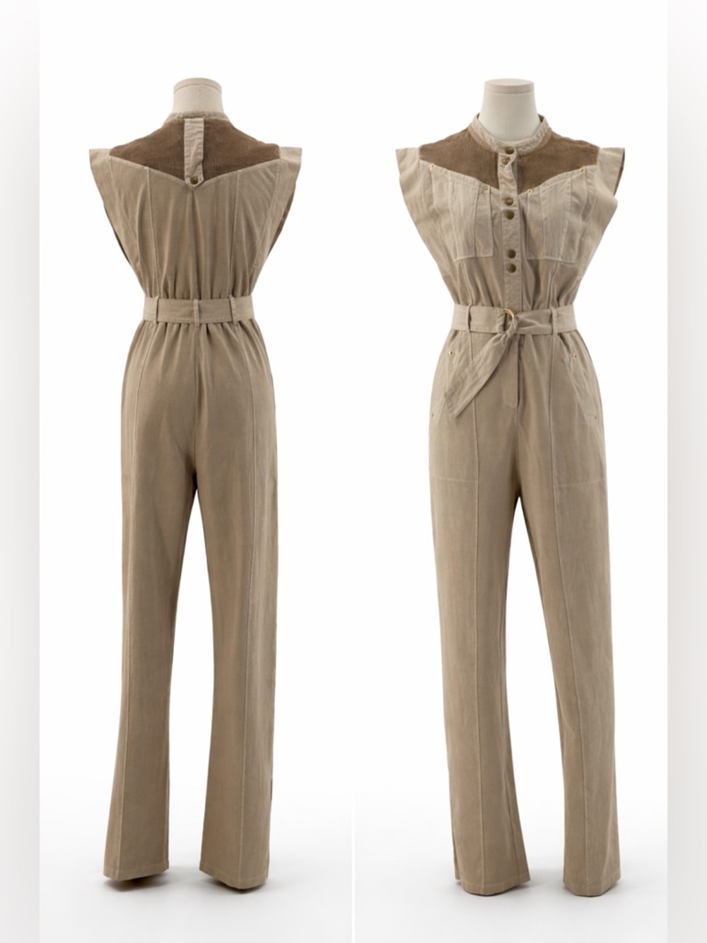 Gray State Indya Utility Jumpsuit Belted Wide-Leg Slit at Hemline Size 0 - Picture 2 of 14